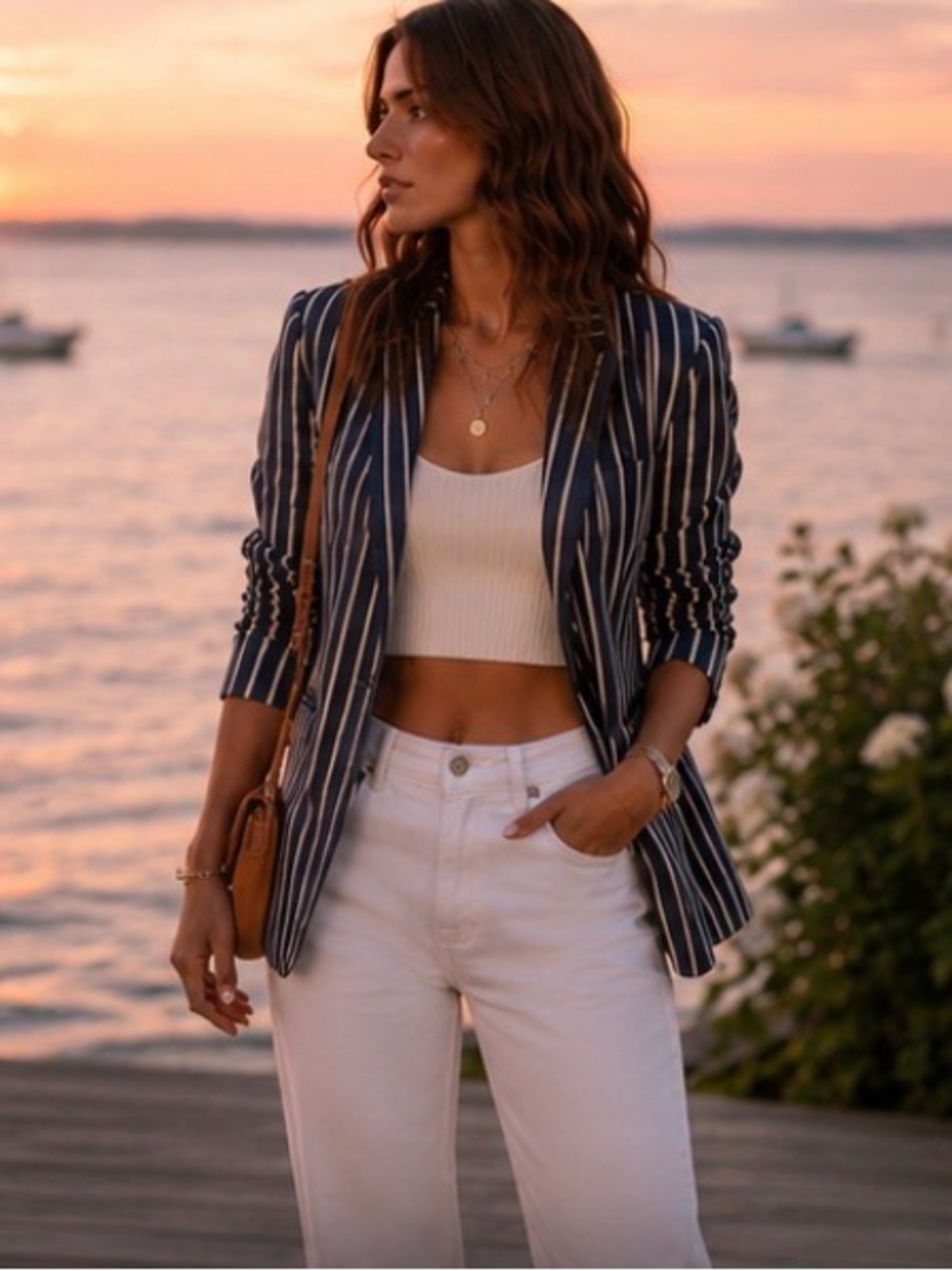 rag & bone Windsor Blazer Blue White Stripe NWT Size 2 Hamptons Chic